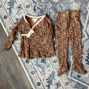Mud Pie Cheetah Print Baby Girl set 6-9 Months